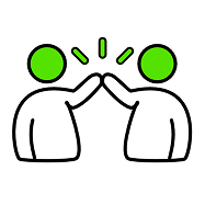 Zwei Personen im Austausch als Symbol für Zusammenarbeit und Teamwork